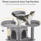 Made4Pets Tall Cat Tree, 80" Cat Tree Tower for Indoor Cats Large Adult, Modern Cat Tower with Scratching Post, Cozy Hammock, 3 Perches and 2 Condos, Sturdy and Fluffy, Light Gray