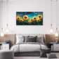 Quorin Sunflower Large Wall Art Starry Night Sky Pictures Sunflower Fields Wall Decor Canvas Print Painting Artwork for Bathroom Living Room Bedroom 30"x60"