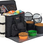 Modoker Dog Travel Bag with 2 Collapsible Dog Bowls, 1 Dog Backpack, Airline Approved Pet Travel BagOrganizer for Supplies & Accessories, 2 Travel Dog Food Container, Black