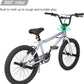 WEIZE Freestyle BMX Bike, 20 inch Trick Bicycle for Kids and Adults Men Women, Hi-Ten Steel Frame, 360 Degree Rotor Freestyle, 4 Pegs Single Speed Teen Bike, Beginner-Level to Advanced Riders