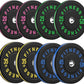 2 Inch Bumper Plates，10-500lbs，Barbell Rubber Olympic Weight Plates Set for Home Gym, Strength Training & Weight Lifting, Multiple Options Colors