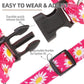 PUPTECK No Pull Dog Harness Soft Adjustable Basic Nylon Step in Puppy Vest Outdoor Walking with ID Tag, Fuchsia Daisy, M
