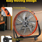 VENTISOL 24 Inch Industrial Floor Drum Fan, 9500 CFM Heavy Duty Floor Fan with 8 Blades, 3-Speed High Velocity Shop Fan, Metal Fans for Warehouse, Patios, Garage