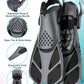 Mask Fins Snorkeling Gear for Adults, Full Face Snorkel Mask & Adjustable Swim Fins Snorkel Set, Panoramic View Snorkel Mask Dry Top Anti-Fog Anti-Leak