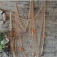 Nature Fish Net Wall Decoration with Shells, Ocean Themed Wall Hangings Fishing Net Party Decor for Pirate Party,Wedding,Photographing Decoration (Fishnet-2pack-Beige)