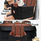 Dog Car Seat for Small/Medium Dogs Under 35lbs,Memory Foam Dog Booster Seats,Detachable and Washable Traval Pet Car Seat, Dogs Bed with 2 Safety Belts(Balck/Brown)
