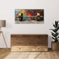 VANSEEING Graffiti Gym Wall Art Canvas Prints Barbell Weightlifting Fitness Picture Sport Motivational Artwork Oil Painting Wall decor for Workout Bedroom Fitness Boys Room 40x20 inch