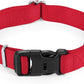 Mikivery Nylon Dog Collar with Quick Release Buckle Soft Adjustable Sturdy for Small Medium Large Dogs Red,M