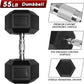 RitFit 5-650 LBS PVC Encased Hex Dumbbell Sets with Optional Rack for Home Gym, Hand weight with Chrome Handle for Strength Training, Workouts