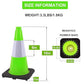 OrangeStar 18" Heavy Duty Traffic Cones 8-Pack Green Safety Cones with Reflective Strip for Construction, Parking Lots, Roadwork, Weatherproof, Stable Base for Traffic Control, Events, Emergency