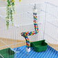 Colorful Bird Rope Perch Stand, Birdcage Swing Spiral Toys, Bird Climbing Standing Bungee Rope Perches Chew Toys Cage Accessories for Cockatiels Parrots Birds (40CM/15.7inch)