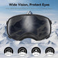 Dog Sunglasses UV Protection Clear Dog Goggles Windproof Glasses with Elastic Straps for Medium-Large Breed, Black Frame + Black Lens