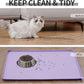 Waterproof Pet Feeding Mat with High Raised Edges, Heavier and Thicker Placemats for Cat Dog Water Bowl with BPA Free, Dogs Cats Food Mats for Messy Drinkers to Prevent Spill and Protect Floors