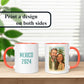 Personalized Coffee Mug, Custom Photo Caricature Gift, Funny Customized Coffee Gift for Men & Women, Custom Mugs with Pictures, Orange 11oz Customized Ceramic Tea Cup
