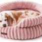 MEWOOFUN Dog Bed for Medium Dogs, Washable Large Cat Beds for Indoor Cats, Donut Pet Bed for Dogs and Cats with Anti-Slip Bottom (Pink, 27"x27"x10")