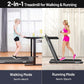 GYMAX Walking Pad, Dual LED Display 2 in 1 Under Desk Treadmill for Home with Remote & Smart App Control, 2.25HP Foldable Portable Treadmill Running Machine for Office Small Space