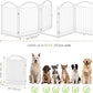 BHG Metal No-Assembly Freestanding Dog Gate with Door Walk Through, Extra Wide 120", Extra Tall 32" Pet Gate, Accordion Puppy Folding Playpen Dog Fence, with 2PCS Support (White, 5 Panels)