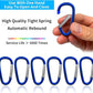 30PCS Aluminum Carabiner Clips, 2" D Shape Spring Snap Hooks Carabiner with 30PCS Keyring Keychain Hook