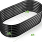 Land Guard 24“ Tall Galvanized Raised Garden Bed Kit, Galvanized Planter Garden Boxes Outdoor, Oval Large Metal Raised Garden Bed for Vegetables (Dark Gray, 4×2×2ft)