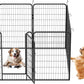 Dog Playpen, Outdoor Dog Fence, 12 Panels, 40" H Dog Pen for Large/Medium/Small Dogs, Heavy Duty Metal Pet Fence with Gate, Portable Dog Fence for RV Camping and Yard (Black)