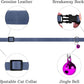 Breakaway Cat Collar Leather with Removable Bell - 13 Colors Available - Soft Adjustable Girl Boy Safety Lightweight Pet Kitten Collars Pink Brown Blue Green Red Orange Black (Denim)