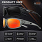 Polarized Sports Sunglasses for Men 100% UV Protection Wrap Around Unbreakable Sun Glasses for Fishing Driving