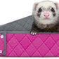 Paw Inspired Critter Box Washable Cage Liner, Reversible Fleece Bedding with Raised Sides for Ferrets, Guinea Pigs, Rats, Chinchillas, and Other Small Animals (Critter Nation/Ferret Nation, Gray/Pink)