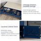 Shoe Storage Bench with 2 Drawers & 2 Doors, Entryway Bench with Cushion, 2 Adjustable Shelves, Shoe Cabinet for Entryway, Living Room, Hallway, Mudroom, Bedroom, Blue
