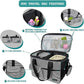 PetAmi Dog Travel Bag - Travel Pet Organizer with Food Container and Bowls, Perfect for Weekend Camping, Cat Diaper Bag (Stripe Black, Medium)