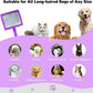 Dog Slicker Brush for Shedding and Grooming Medium or Long Haired Cats, Extra Long & Soft Pin Slicker Brush for Removes Loose Hair, Tangles, Knots, Undercoat, Free Pet Comb, Large Purple