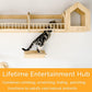 Cat Wall Shelves and Furniture Set with Condos, Perches, Bridge Ladders, Sisal Scratching Posts - Steps and Houses for Cats (D)