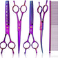 JASON Dog Grooming Scissors Kit, Professional 6 in 1 Dog Scissors Sharp Shears Set - Straight, Thinning, Chunker, Curved Shears and Comb for Long Short Hair for Dog Cat Pet