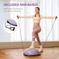 ZELUS Balance Ball Trainer with Resistance Bands and Foot Pump, Inflatable Yoga Ball for Home Gym Workouts, 23 Inch Exercise Half Ball for Balance Training Core Strength Fitness More, 330lb Cap