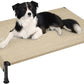 Veehoo Cooling Outdoor Dog Bed, Heavy Duty Elevated Pet Bed with Washable & Breathable Teslin Mesh, Non-Slip Silicon Feet, Dog Cot Bed with Support Hem, 41" x 27", Beige Coffee, CWC2433
