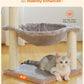 Cat Tree 28", Cat Scratching Post with 15.7" Large Cat Hammock Bed for Indoor Small Cats, Grey