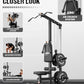 LS01 LAT Pulldown Machine, LAT Row Cable Machine with AB Crunch, LAT Tower with Cable Row Attachments, 3 in 1 Pulley Stations for Home Gym