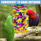 Large Bird Toys, Multi-Color Wooden Block with Bamboo Support Bird Chewing Toy Parrot Cage Bite Toy for Macaws Cokatoos African Grey and Large Medium Parrot Birds