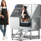 DWVO Professional Pet Dog Bathing Station for Grooming, 50'' Dog Grooming Bathtub with Right Staris, Floor Grate, Faucet, Showerhead & Soap Holder for Large, Medium & Small Pets