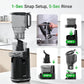 Juicer Machines,Aeitto Cold Press Juicer with 5.3“ Extra Large Feed Chute for Whole Fruits & Vegetables, Juice Extractor Machine, Self Feeding, Easy to Clean, High Juice Yield, Black