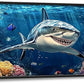 Large Ocean Shark Wall Art for Living Room, Framed Oversized Shark Fish Wall Decor Underwater Marine Life Canvas Painting Modern Artwork for Living Room Bathroom Bedroom Office Dining Room 60"x30"