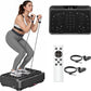soges Vibration Plate Exercise Machine with Resistance Bands, Vibrating Plate for Lymphatic Drainage, Whole Body Vibrate Equipment, Home Fitness Workout Weight Loss Sports