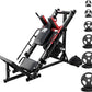 RitFit Adjustable Leg Press and Hack Squat Machine with Weight Plate Set, Professional Home Gym Equipment with Linear Bearings, Specialized for Complete Lower Body Workouts and Weight Storage Posts