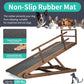 Dog Ramp, 5 Level Adjustable Wooden Folding Pet Ramp for Middle Bed, Couch,SUV-High Traction, Portable Paw Ramps for Small & Large Old Dogs & Cats - Furniture Quality