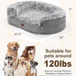 Dog Beds for Jumbo Dogs, 47.5"x35"x7.6", Removable and Washable Cover, Raised Reboundable Edges, Non Slip Bottom, Extra Big Size, Orthopedic Oval Memory Foam Pet Bedding, Indoor