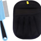 Electrostatic Pet Hair Remover Glove, Reusable Pet Hair Removal Glove for Dog & Cat Grooming, Double Sided Static Pet Hair Fur Remover Tool Mitt Gloves (2PCS) (1 Gloves+1 flea Comb)