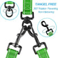 PetBonus Double Dog Leash, No Tangle Dual Leash, Reflective Walking Training Lead, 4 Comfortable Padded Handles for 2 Dogs with Collapsible Bowl and Waste Bags (Grass Green, Large)