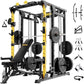 F4 Smith Machine, Power cage with Adjustable Cable Crossover System, All-in-One Squat Rack Training Equipment for Home Gym