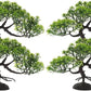 LOGOFUN 4 Pcs Aquarium Bonsai Tree Artificial Water Plant Fish Tank Decorations (Deep Green)