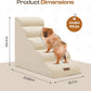 Dog Stairs for High Beds, Extra Tall 24.5" 5-Step Pet Steps for Medium & Small Dogs, Foam Ramp for Tall Couch & Bed, Washable Cover - Dog Steps for Bed