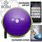 Bosu Balance Ball Exercise Trainer, Home Gym Equipment w/ Guided Workouts & Pump, 26", Blue - Inflatable Fitness Platform for Strength Training, Standing, Balancing, and Core Workout